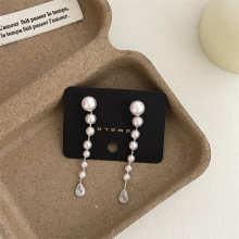 法式珍珠流苏耳环轻奢高级气质长款耳坠时尚小众设计简约耳环