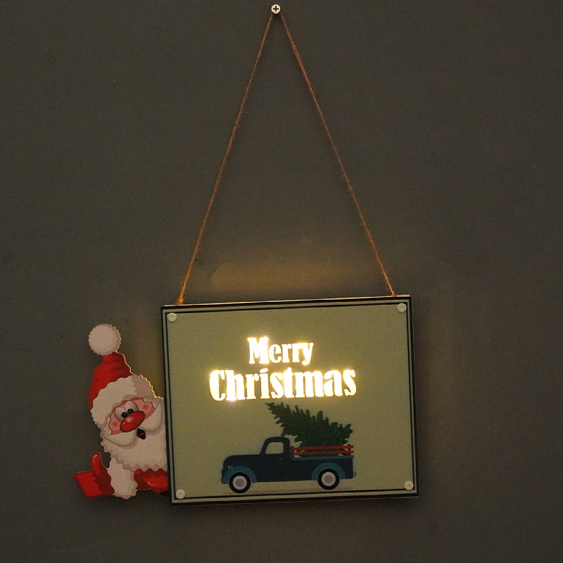 Transfronterizo nueva decoración de Navidad placa de la puerta LED luz fiesta FIESTA DE Año Nuevo suministros de vacaciones accesorios adornos de pared