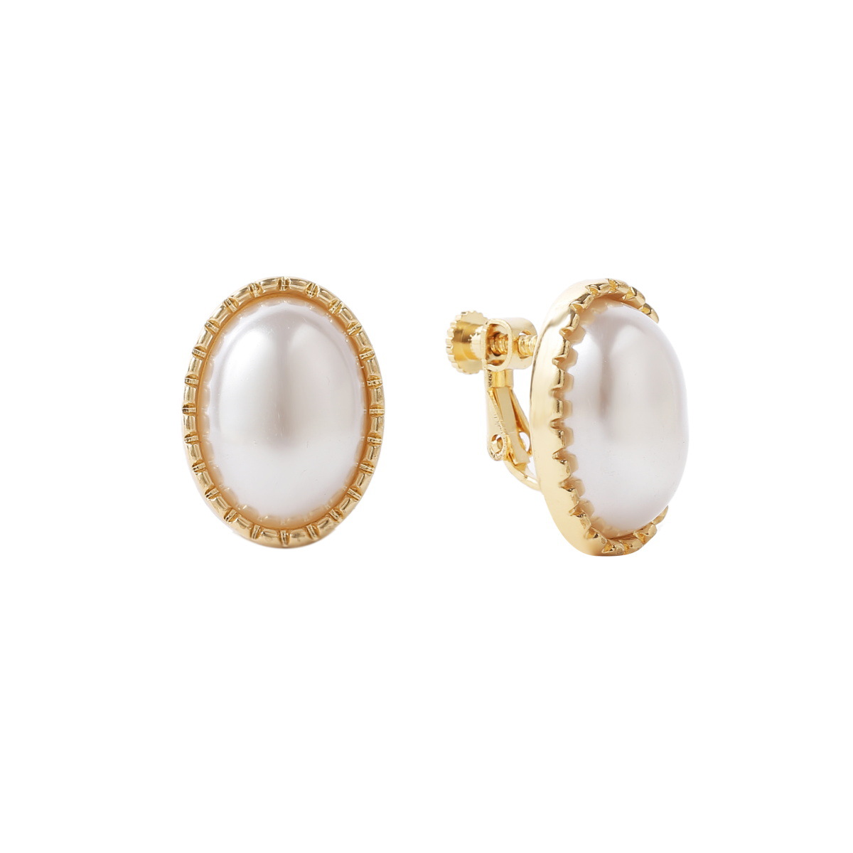 Fashion Round Alloy Geometric Round Pearl Stud Earrings