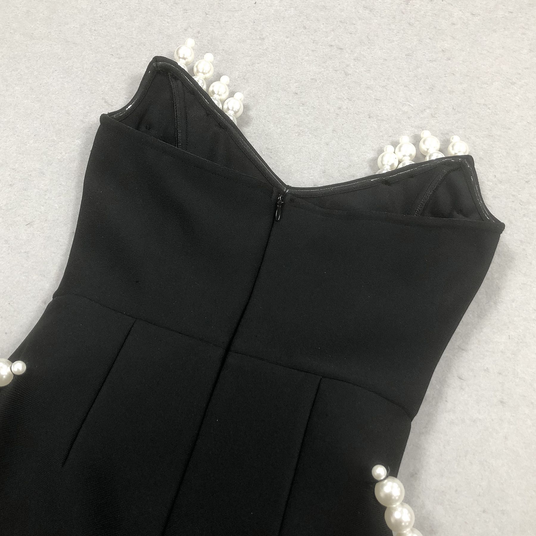 Summer Pearl Tube Top Retro Multi Layer Pearl Sleeveless Bandage Maxi Dress