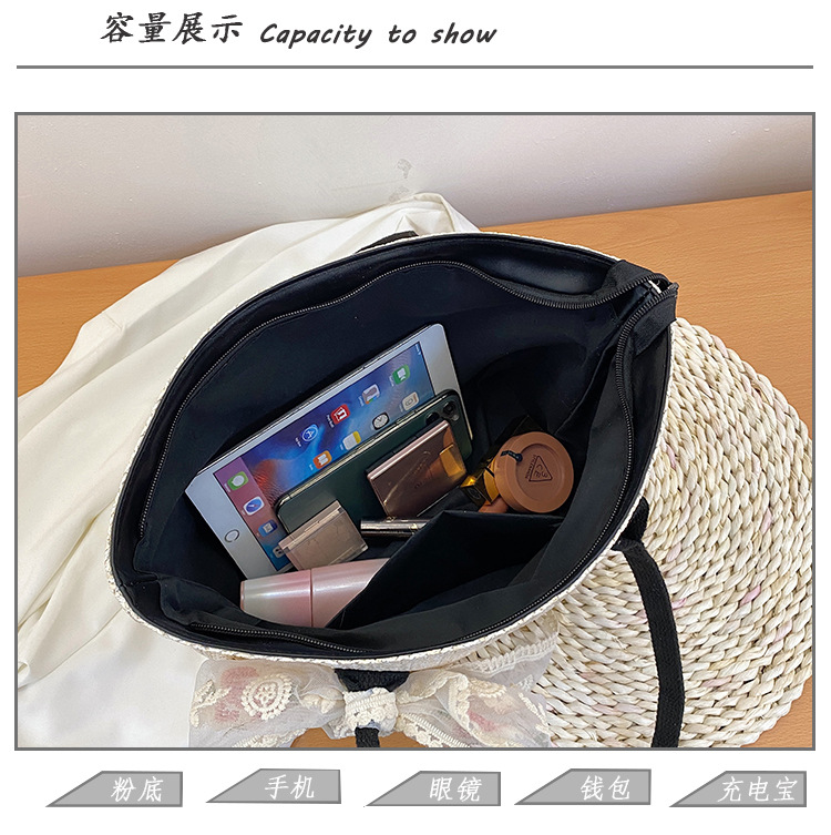 Fashion Lace Straw Large Capacity Shoulder Messenger Portable Bag Wholesale display picture 29