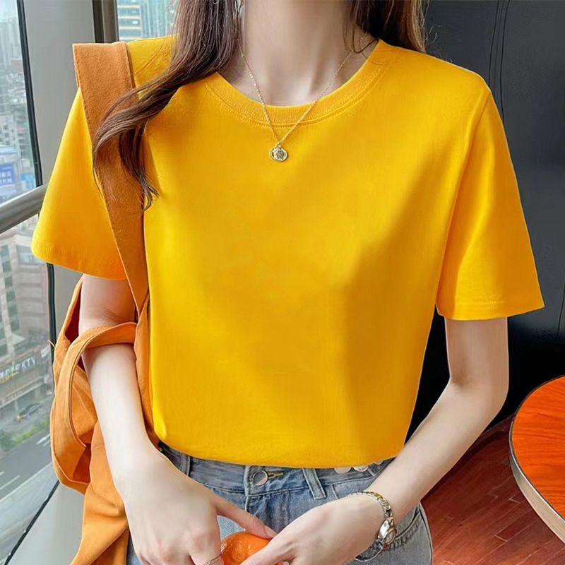 純綿半袖Tシャツ レディース ノースリーブ カジュアルトップス 半袖 夏服 新作 綿100% インナー/アウター|undefined