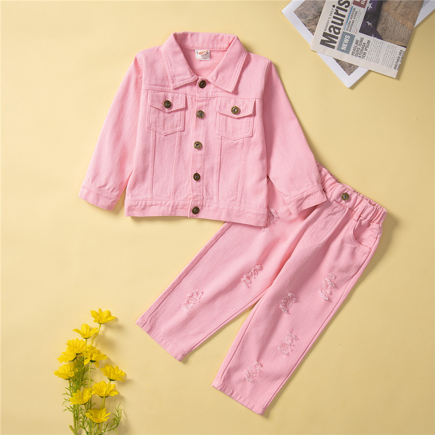 Fashion Solid Color Polyester Girls Clothing Sets display picture 1