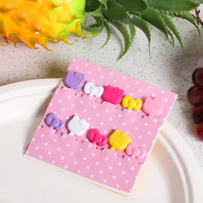 Tenedor de Frutas Infantil con Diseño de Dibujos Animados, Estilo Japonés, Portátil, Lindo, de Plástico, Palillos para Frutas con Forma de Animales, Decoración para Bento