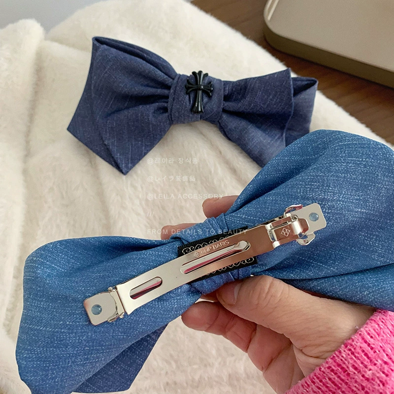 Демисезонная синяя повязка на голову, большая hair accessory для фотосессий, заколка с бантом, шпилька, новая коллекция, широкая палитра цветов, стиль высокого качества