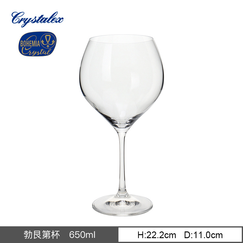 Importación checa de vidrio de cristal sin plomo tazas de vino tazas de vino tazas de champán tazas de bordeaux pies altos