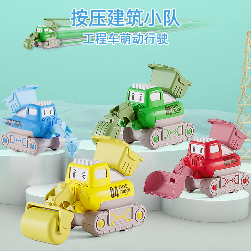 Nuevos niños prensa deslizante lindo ingeniería modelo de coche dinosaurio modelo de coche de juguete niño regalo venta al por mayor Venta caliente