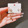 Chain from pearl, fashionable universal earrings, 2023 collection, Japanese and Korean