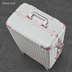 純PC輕盈拉鏈箱20寸萬向輪女網紅拉杆箱24寸糖果色旅行登機箱