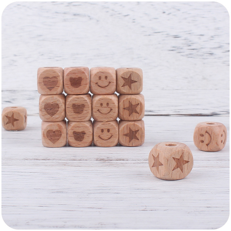 Bebé 12mm haya cuadrado DIY chupete cadena mordedura pulsera molares pequeños accesorios nuevo