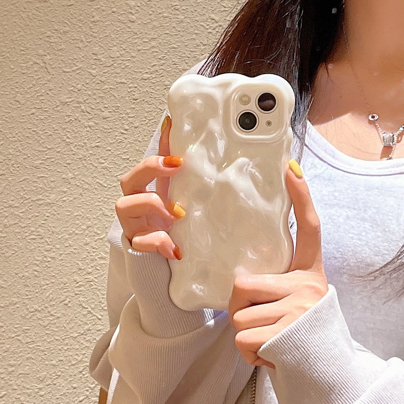 仙気シンプルパールホワイト iPhone16pro max/Apple17対応 新型バブル14/15用スマホケース|undefined