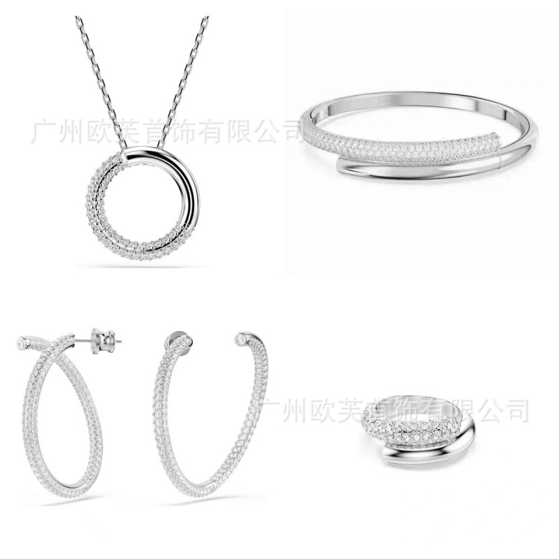 Qadın boyunbağı və sırğa dəsti, Swarovski kristal üslubunda