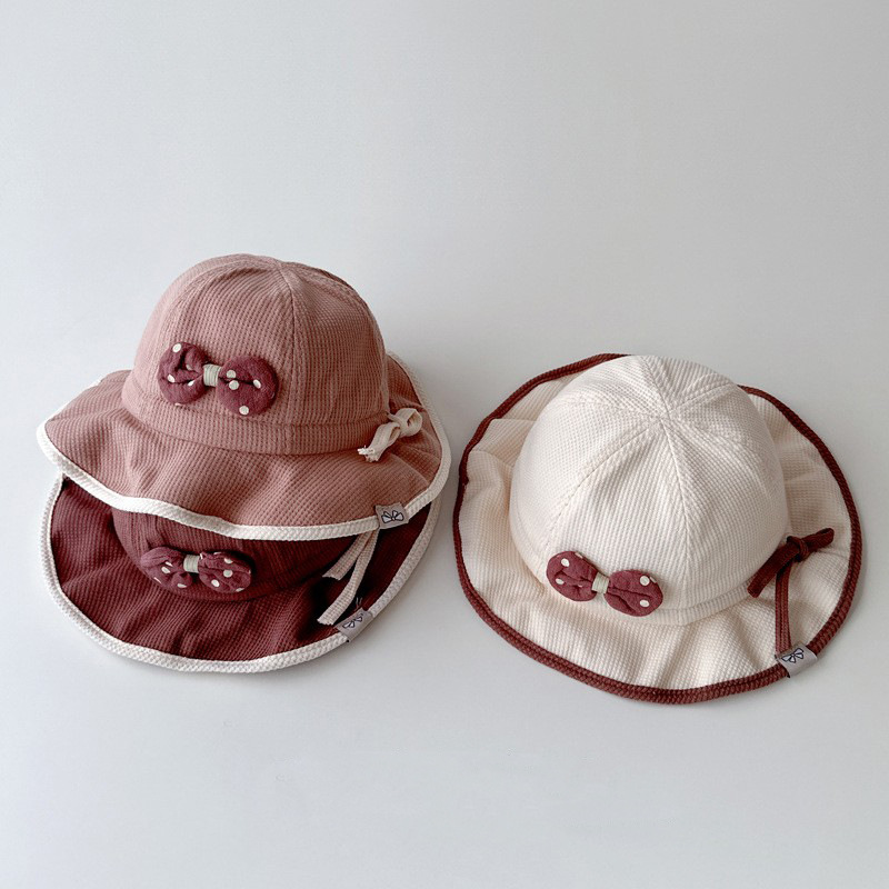 Sombrero de bebé primavera y otoño sombrero de pescador arco princesa sombrero de bebés pequeño mes sombrero de bebés niños pequeños 2024