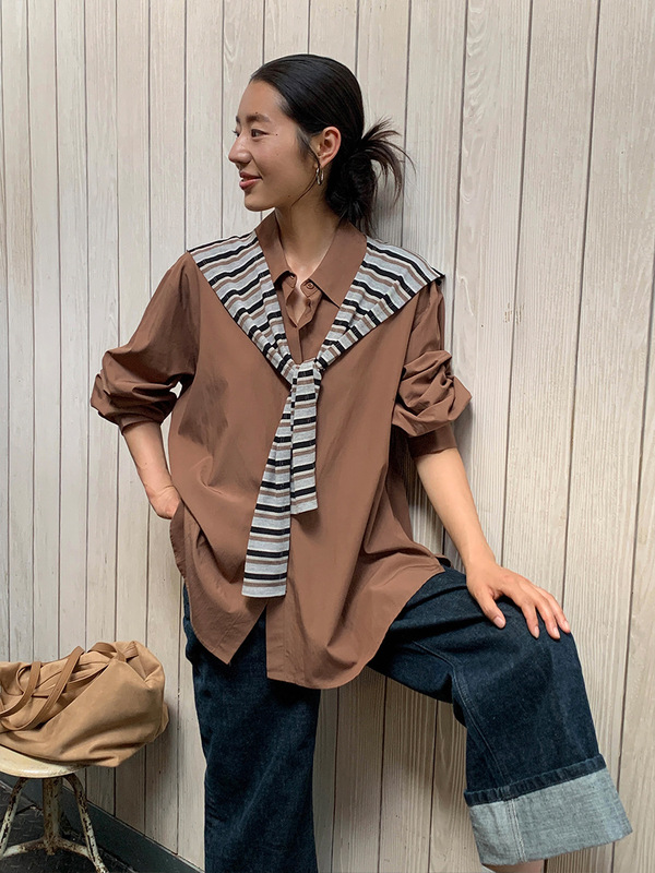 【清仓不退不换】MOXI 十三行女装衬衫女中长款设计感衬衣上衣女|undefined