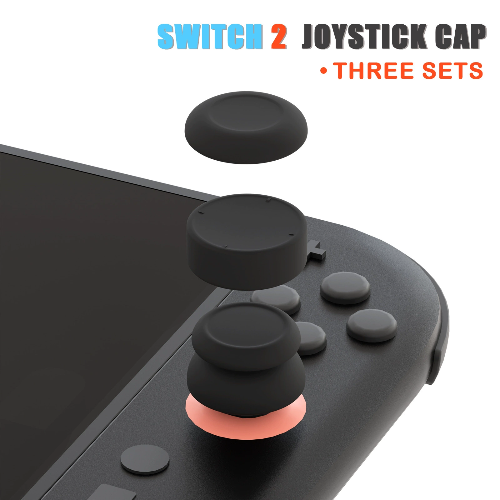 Крышка-накладка на джойкон Nintendo Switch 2, силиконовая защитная крышка Switch 2, крышка для кнопок 3D, поднимающая высоту, 6 шт.