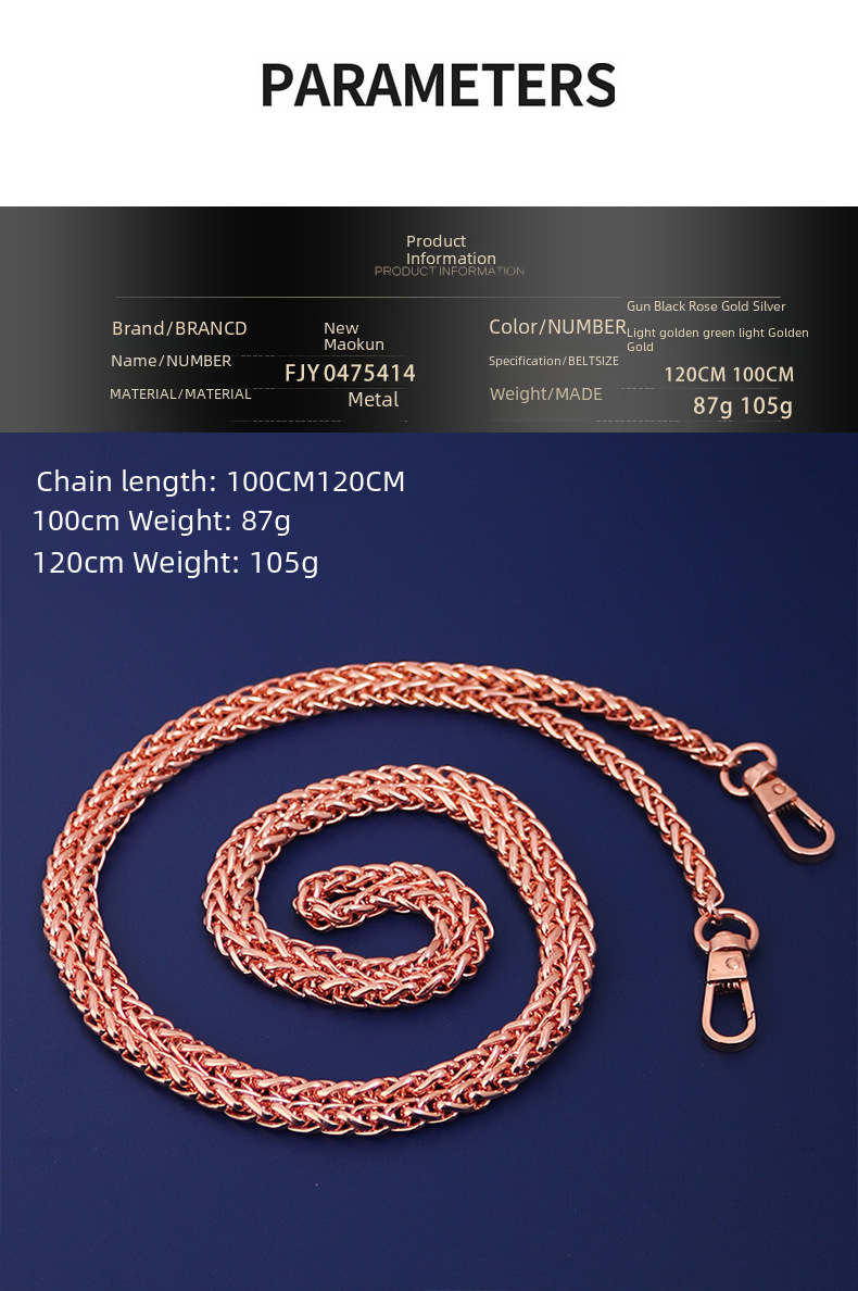 Lantern Chain Bag Chain Accessories Bag with Shoulder Strap Single Buy Crossbody Mini Bag Chain Not Easy to Fade Metal Chain