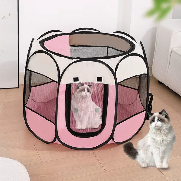 Amazon Portable Cat Birthing Cage Cat Nest Oxford Cloth Foldable Cat Cage Pet Enclosure Octagonal Cage