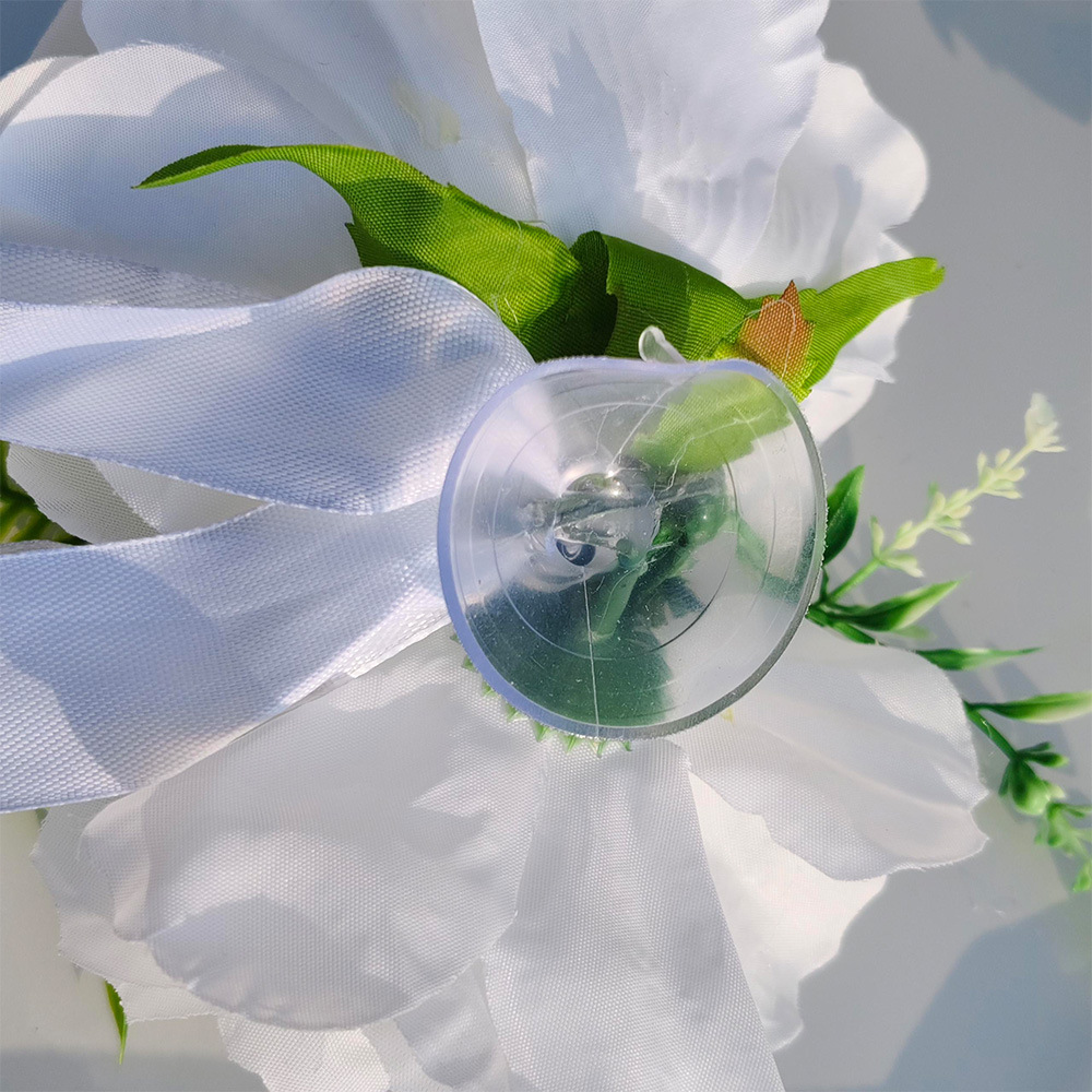 Decoración principal del coche de boda, simulación de flores, rosa china, diseño del equipo de boda, conjunto completo de automóviles de boda