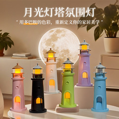 月光灯塔投影氛围小夜灯月球投影灯塔蓝牙音箱人体感应伴睡小夜灯