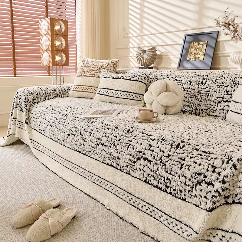 毛绒沙发盖布2025新款四季通用透气防滑沙发巾一片式全盖沙发坐垫