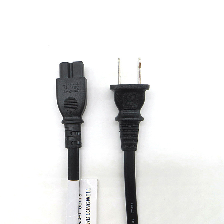 极性八字尾美式正负极两孔 电源线D字尾电源线1.8米打印机热水壶