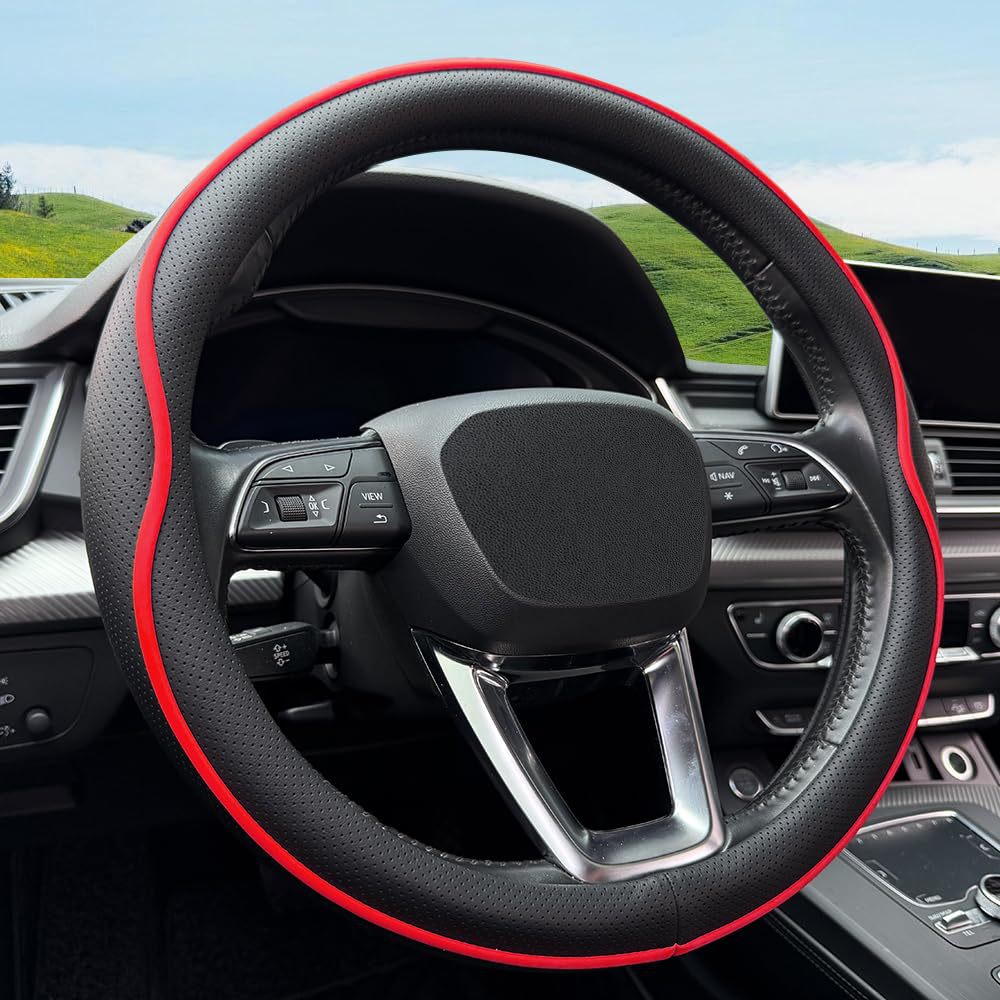 New Car Steering Wheel Cover, High-End Leather, Non-Slip, Universal for All Seasons, Versatile and Fashionable Handle Cover, Wholesale