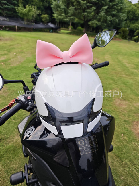 Motorcycle Helmet Bow Decoration Ornaments Modified Car Stickers Accessories Electric Vehicle Motorcycle Tail Three-Dimensional Doll