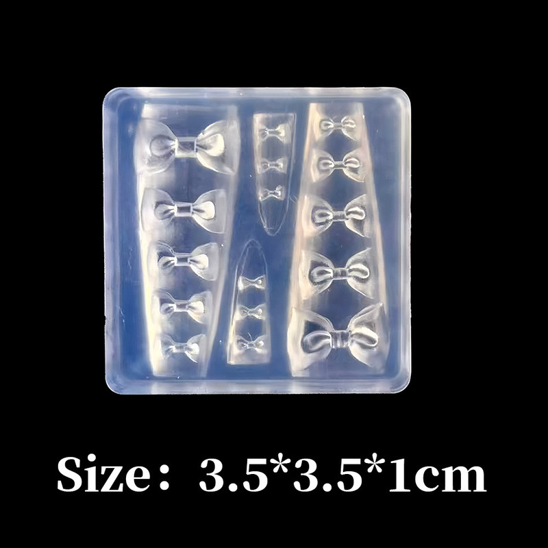 美甲模具diy工具透明指甲装饰3D立体天鹅蝴蝶结花朵手工硅胶膜具|undefined