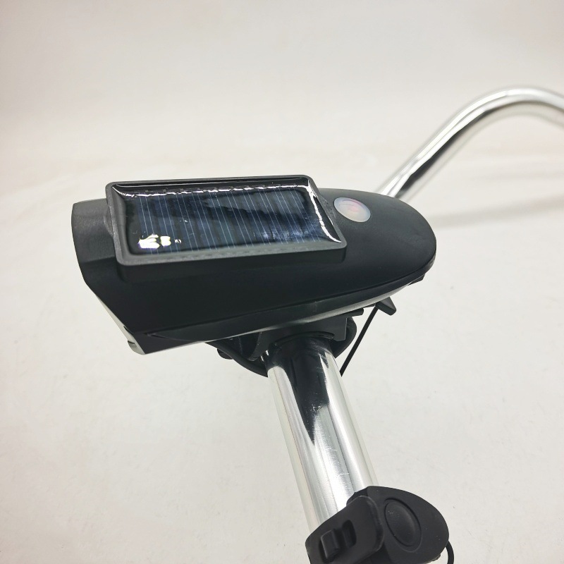 S7588 energía solar recargable luz delantera de bicicleta luz de bocina luz de paseo nocturno de montaña linterna solar al aire libre
