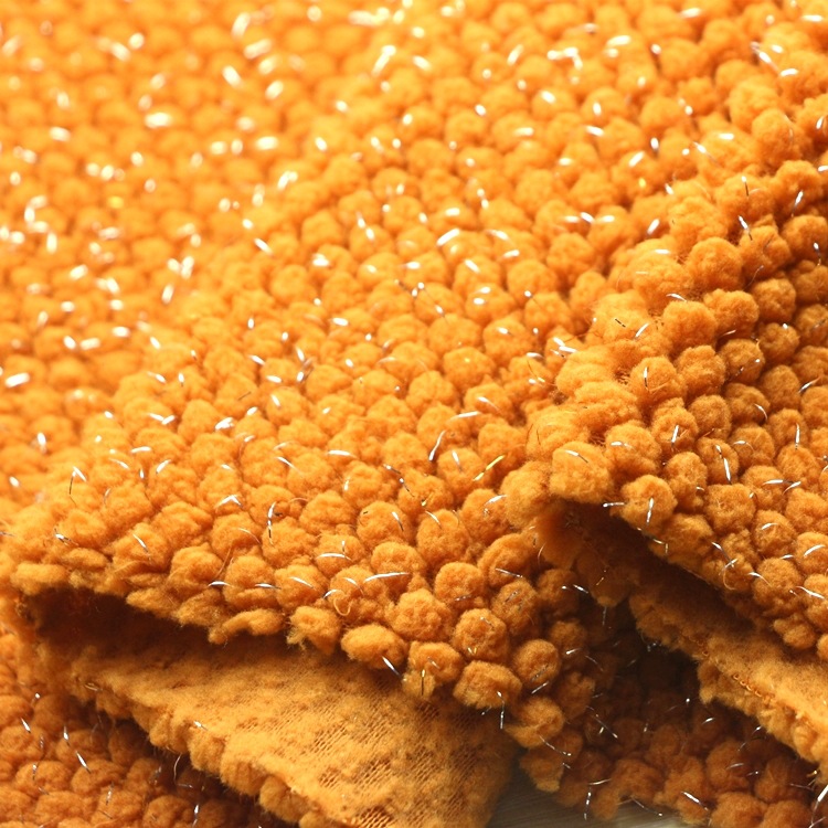 提花银丝宝宝绒服装面料纬编菠萝绒玉米粒绒贝贝绒提花舒棉绒布料