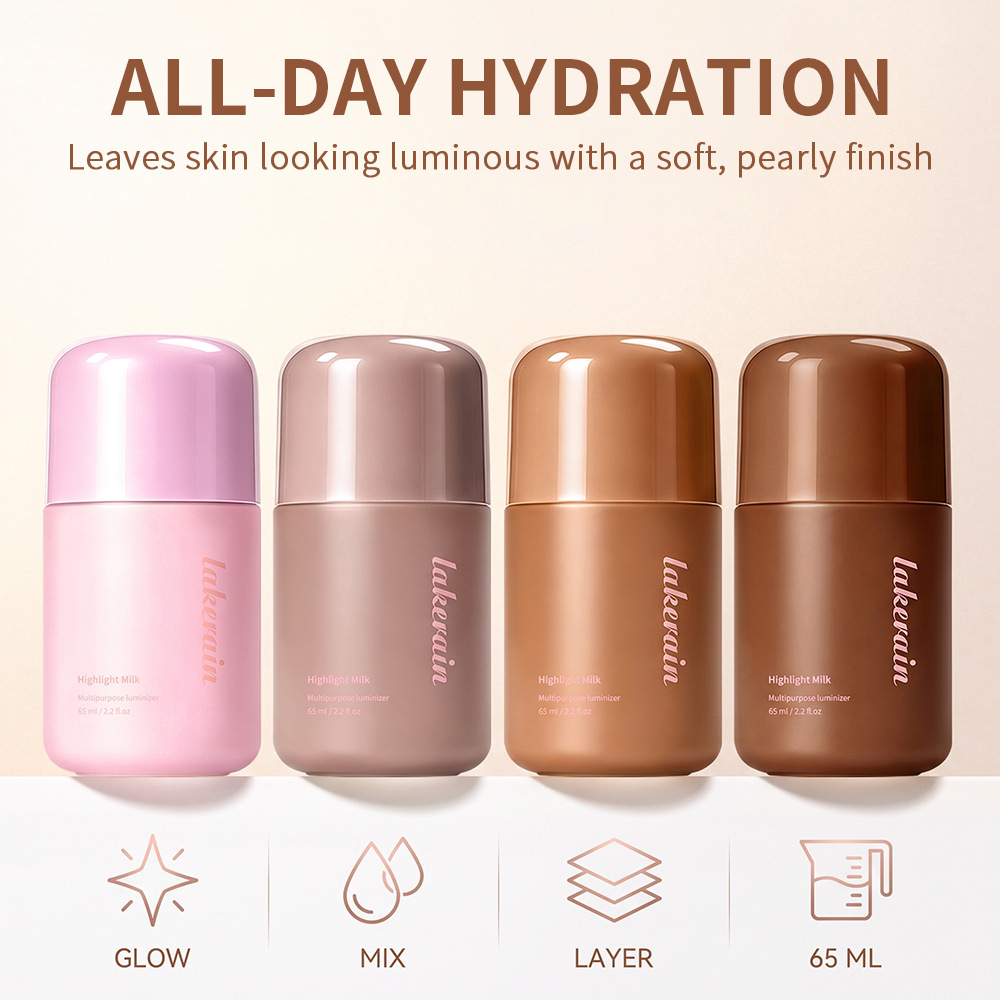 Cross-border Lakerain multi-purpose highlighting cream, a shimmering, all-day moisturizing makeup base that provides a soft-focus and highlighting effect
