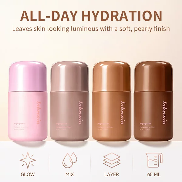 Cross-border Lakerain multi-purpose highlighting cream, a shimmering, all-day moisturizing makeup base that provides a soft-focus and highlighting effect