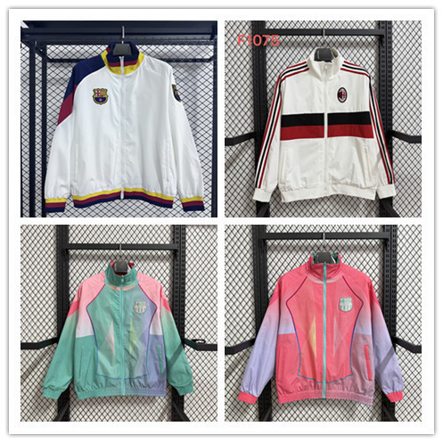 Factory Direct Supply 26 New Autumn and Winter Jackets for Men and Women High Version Contrasting Color Adult Bayern Barcelona Sports Casual Windbreaker