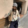 保暖印花圆领套头毛衣