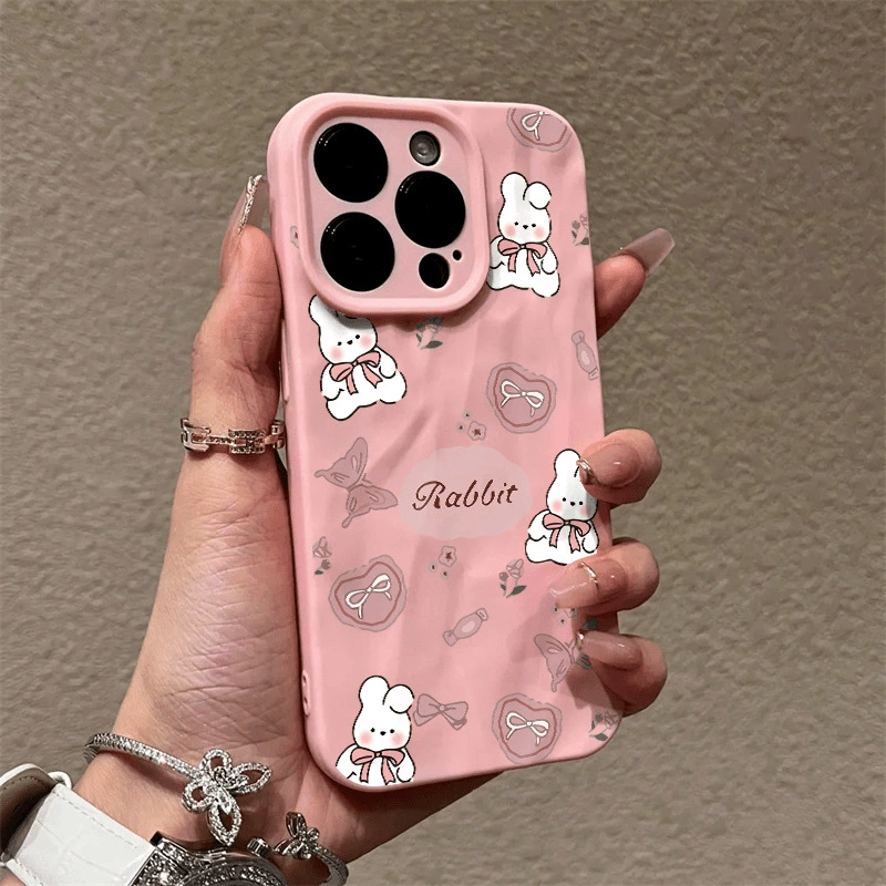 Apple, совместимый кролик с бабочкой, iPhone16, мультфильм кейс на телефон, 16promax, 8, 8plus