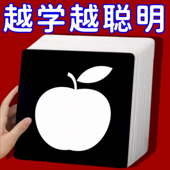 Infant Newborn Black and White Card Visual Stimulating Card 0-3 Years Old Infant Early Education Educational Training Chasing Card Toy