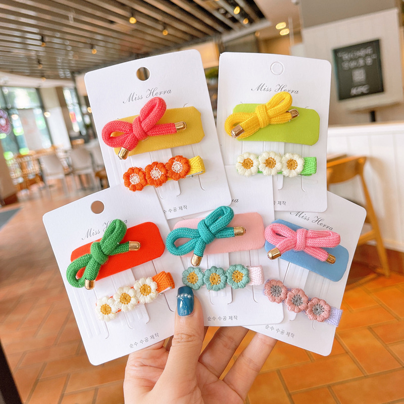 Kid's Cute Flower Bow Knot Alloy Cloth Hair Clip display picture 1