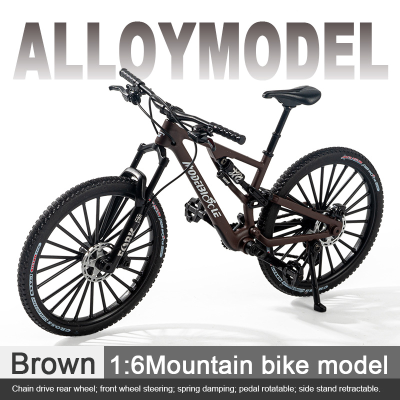 Colección de modelos de automóviles transfronterizos de simulación de aleación de bicicleta de amortiguación delantera y trasera modelo de bicicleta de montaña modelo de vehículo de carretera