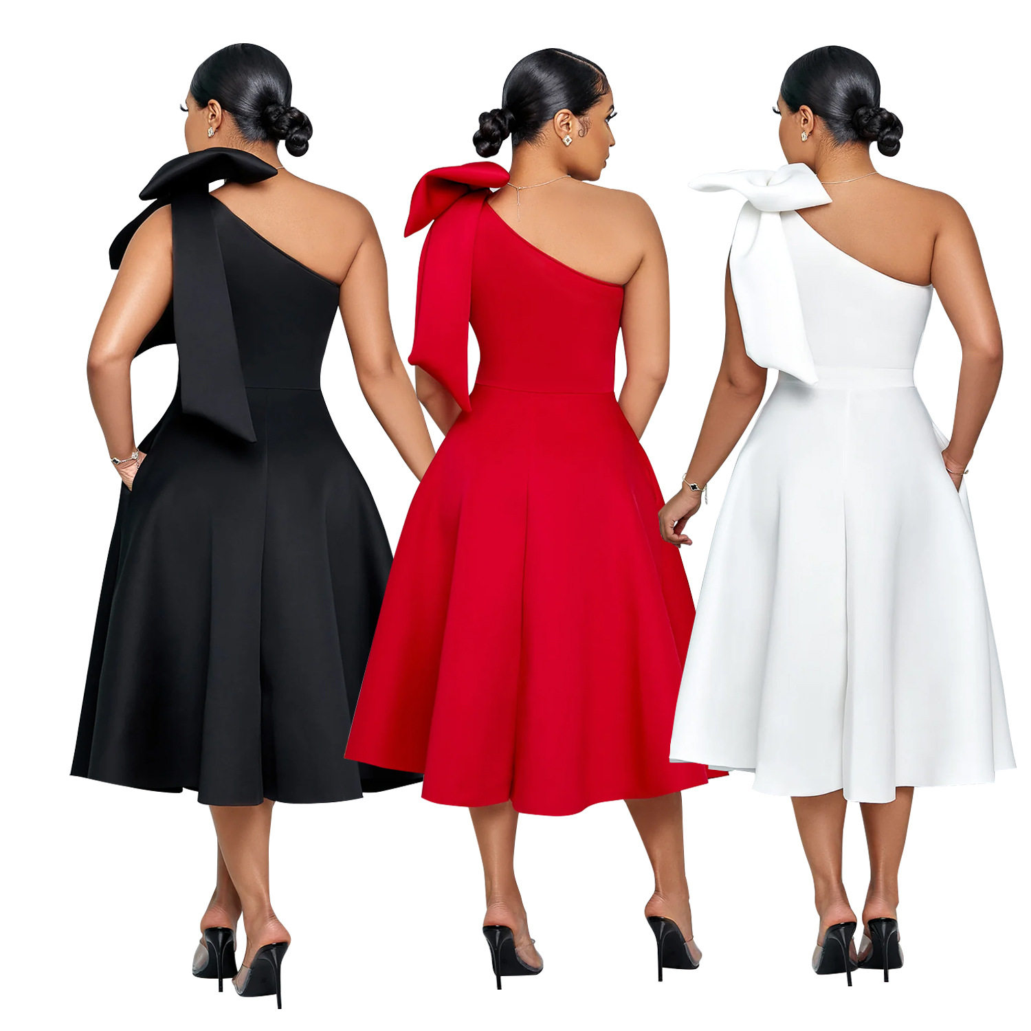 C7011 Aliexpress transfronterizo Amazon estación independiente de moda europea y americana ropa de mujer de color sólido vestido sexy vestido nuevo