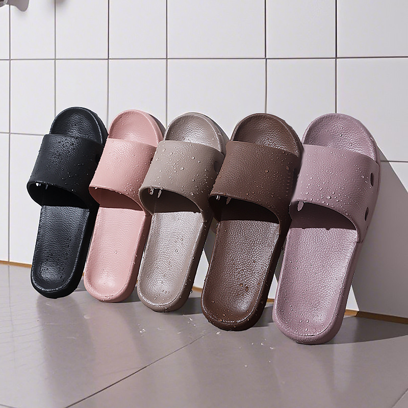 Pisar las pantuflas de mierda mujeres verano interior casa pareja baño plano baño antideslizante sandalias y pantuflas EVA para hombres