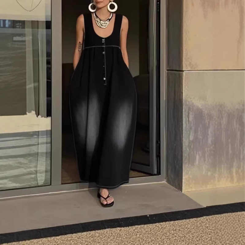 New European and American Cross-Border American-Style Casual Sleeveless Loose Long Dress Is a Hot Seller on Amazon and Aliexpress New European and American Cross-Border American-Style Casual Sleeveless Loose Long Dress Is a Hot Seller on Amazon and Aliexpress