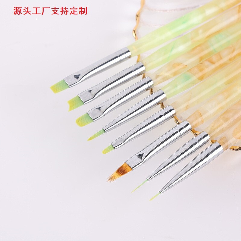Nail Art Line Pen Wholesale Crystal Phototherapy Nail Art Pen Set Gradient Aurora Color Ice Transparent Rod Aurora Gradient