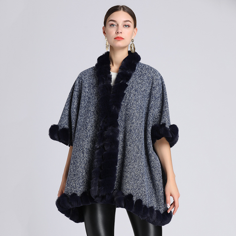 Ekstrafliisist eriti paks karusnahast kraega keeb lahtine suur kootud kardiganmantel naine_voghion.com