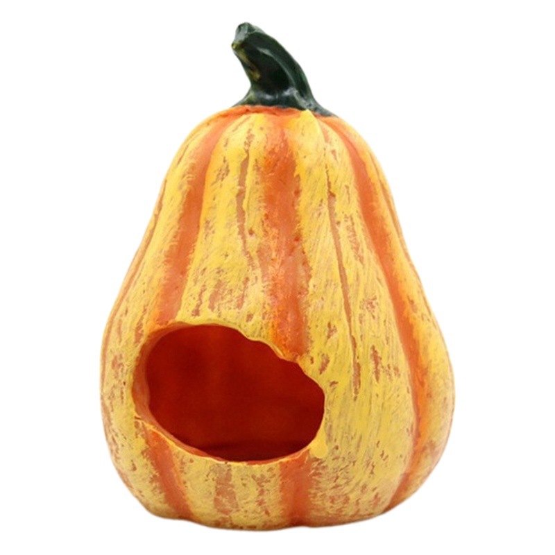 Venta caliente pecera acuario decoración de resina escondida decoración de la casa calabaza sumergida paisaje de Halloween olla de reproducción desove