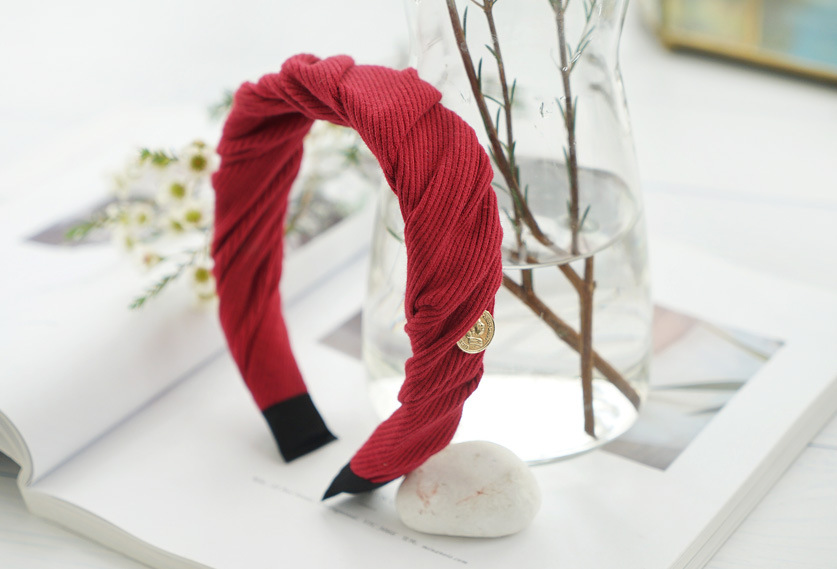 Korean Fabric Woolen Knitting Fold Headband display picture 6