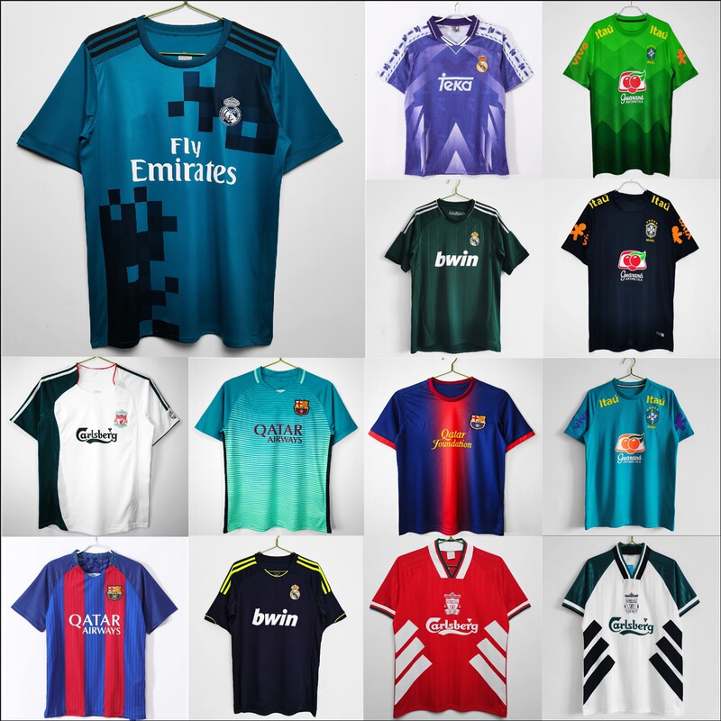 Retro Jersey 98 Brazil Real Madrid Barcelona Liverpool Ball Paris Club Clothes Football Sportswear to undertake generation hair Retro Jersey 98 Brazil Real Madrid Barcelona Liverpool Ball Paris Club Clothes Football Sportswear to undertake generation hair