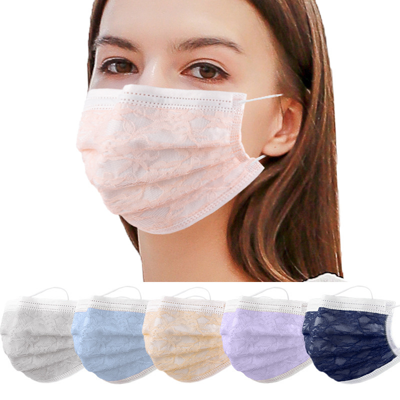 Japanese Mask Lace Disposable Protective Four Layers with 95 Melt-Blown Facemask Summer Sun Protection Mask Sunshade