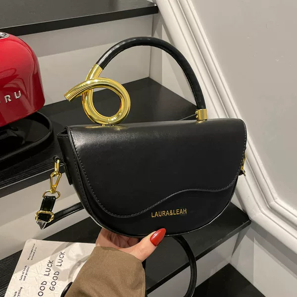 Simple, stylish, versatile solid color stitched women's bag, 2026 new trendy crossbody shoulder bag, saddle bag
