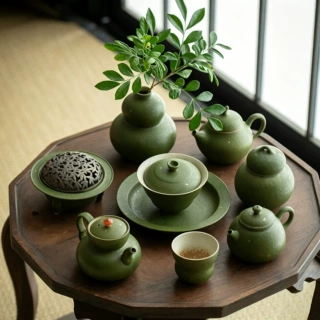 瓷物志小青柑撒金仿古陶瓷茶具合集功夫茶具家用茶壶盖碗茶杯配件