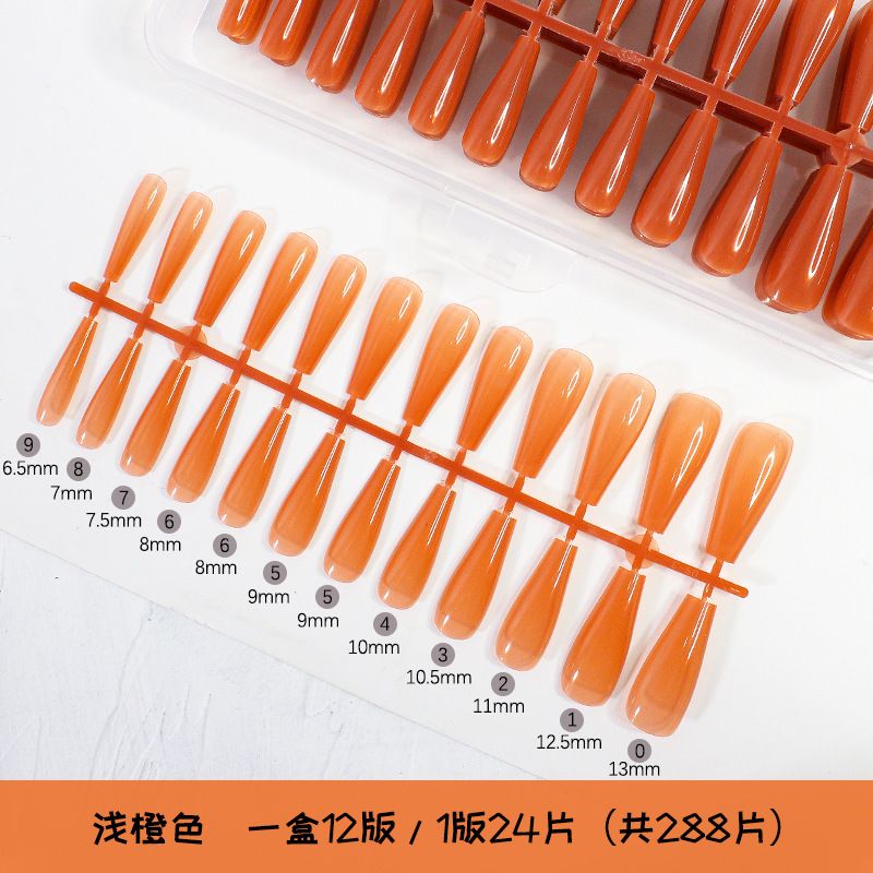 Nuevo 288 unidades en caja de esmalte de uñas tabletas hielo transparente Ballet uñas falsas uñas tabletas pasta completa productos terminados al por mayor